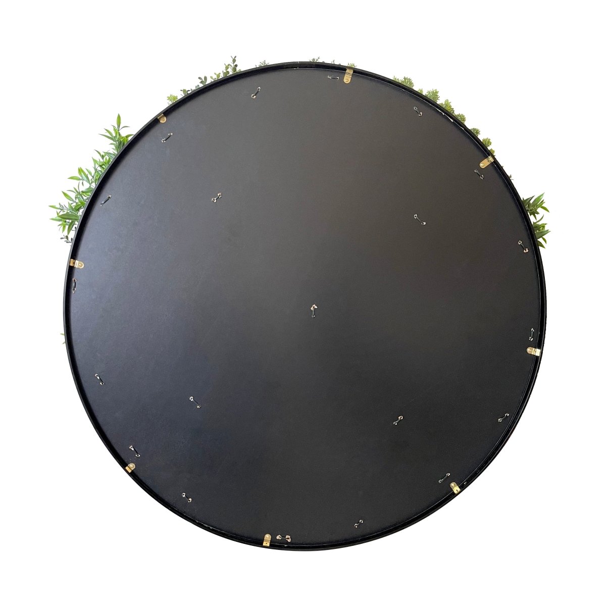 Mur végétal artificiel BLACK MAGNOLIA GARDEN cerclage Aluminium brossé noir-Diamètre 100cm LIVRAISON INCLUSE - Green Fire 57