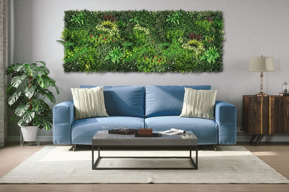 Mur végétal artificiel EMERALD GARDEN ANTI-FEU (ERP) 1m x 1 m LIVRAISON INCLUSE - Green Fire 57