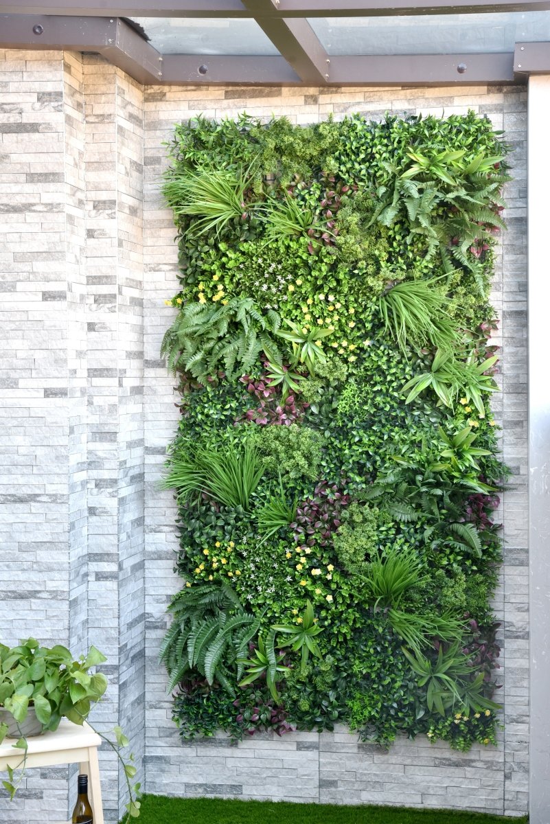 Mur végétal artificiel SECRET OASIS 1 m x 1 m LIVRAISON INCLUSE - Green Fire 57