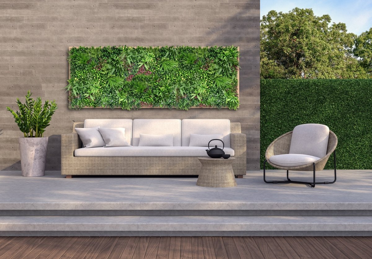 Mur végétal artificiel SECRET OASIS 1 m x 1 m LIVRAISON INCLUSE - Green Fire 57