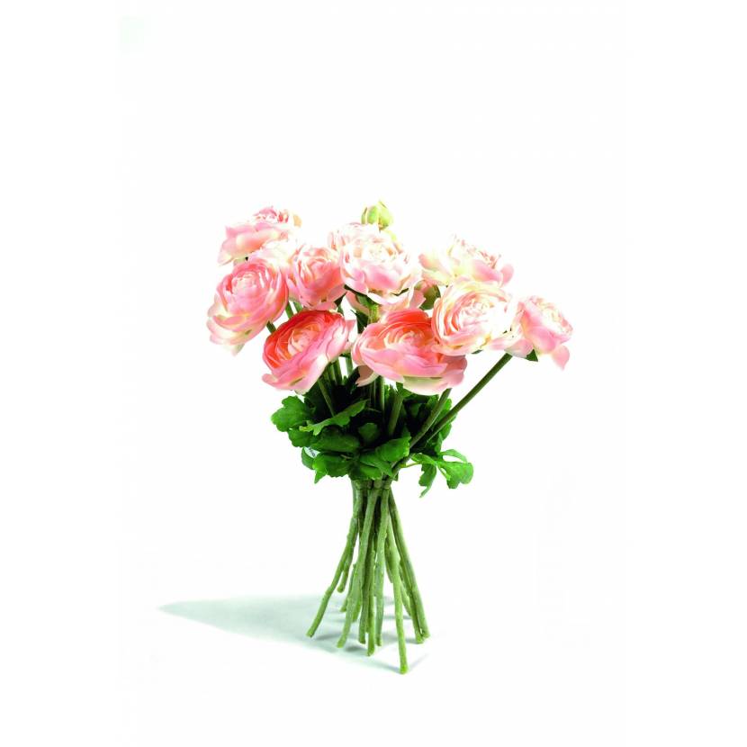 Bouquet de Renoncules artificielles roses de 31 cm - Greenfire57